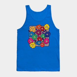 Retro 70s rainbow flowers Tank Top